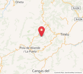 Map of Orrea, Asturias