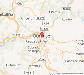 Map of Ourense, Galicia