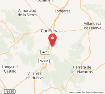 Map of Paniza, Aragon