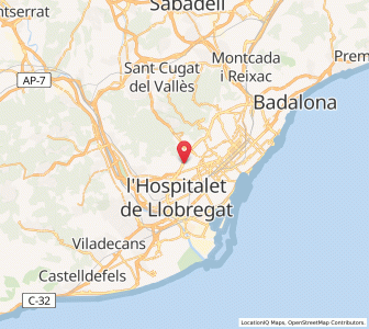 Map of Pedralbes, Catalonia