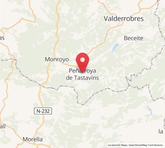 Map of Peñarroya de Tastavíns, Aragon