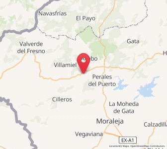 Map of Peraldón, Extremadura