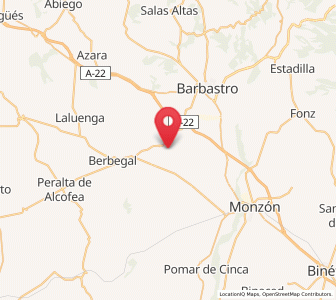 Map of Permisán, Aragon