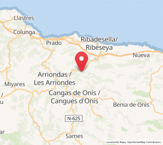 Map of Peruyes, Asturias