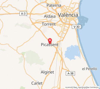 Map of Picassent, Valencia