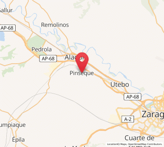Map of Pinseque, Aragon