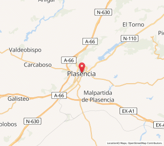 Map of Plasencia, Extremadura