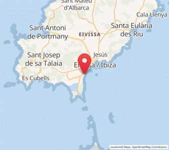 Map of Platja den Bossa, Balearic Islands