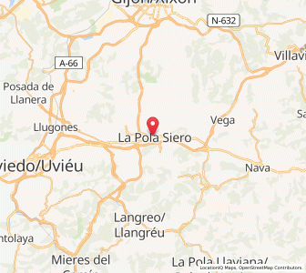 Map of Pola de Siero, Asturias