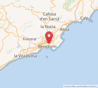 Map of Polideportivo Benidorm, Valencia