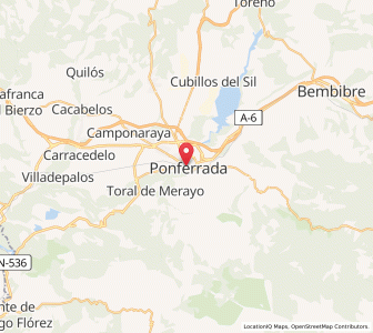 Map of Ponferrada, Castille and León