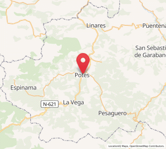 Map of Potes, Cantabria