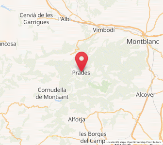 Map of Prades, Catalonia
