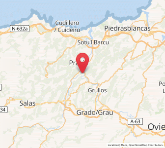 Map of Pronga, Asturias