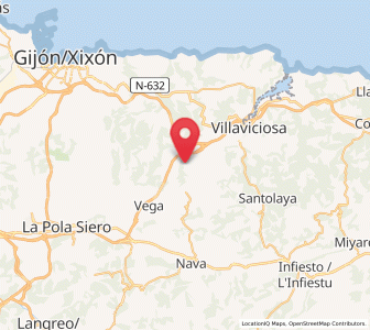 Map of Puelles, Asturias