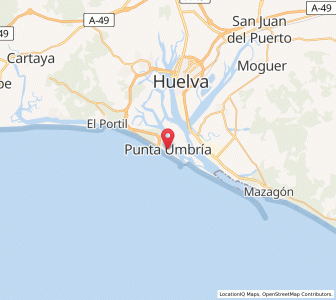 Map of Punta Umbría, Andalusia