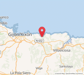 Map of Quintes, Asturias