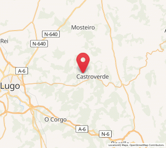 Map of Rebordaos, Galicia
