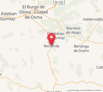Map of Recuerda, Castille and León