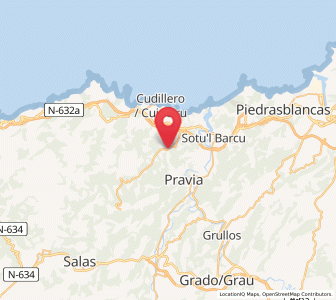 Map of Recuevo, Asturias