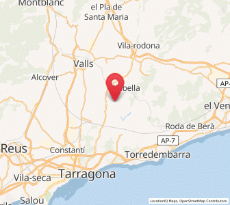 Map of Renau, Catalonia
