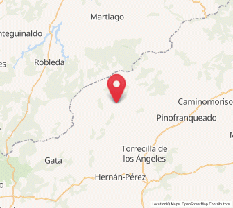 Map of Robledillo de Gata, Extremadura