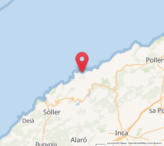 Map of sa Calobra, Balearic Islands