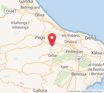 Map of Sagra, Valencia