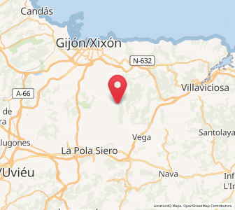 Map of Salientes, Asturias