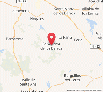 Map of Salvatierra de los Barros, Extremadura