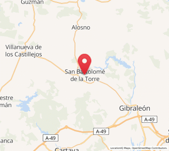 Map of San Bartolomé de la Torre, Andalusia