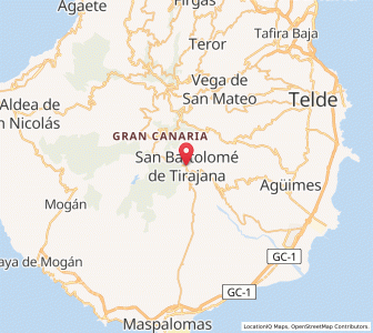 Map of San Bartolomé de Tirajana, Canary Islands