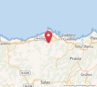 Map of San Cosme, Asturias