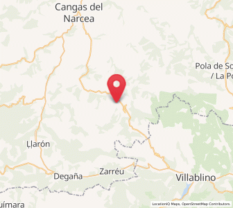 Map of San Xulianu, Asturias