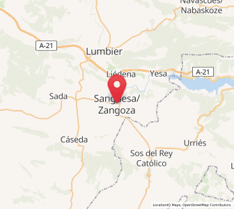 Map of Sangüesa/Zangoza, Navarre