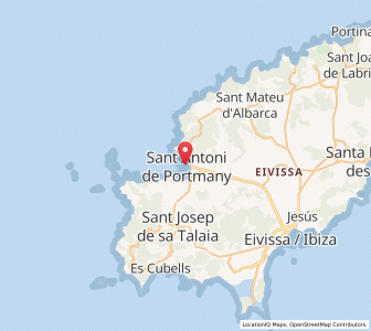 Map of Sant Antoni de Portmany, Balearic Islands