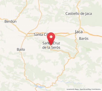 Map of Santa Cruz de la Serós, Aragon
