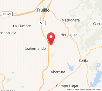 Map of Santa Cruz de la Sierra, Extremadura