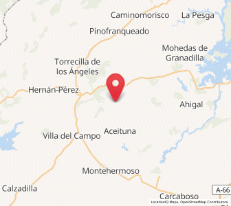 Map of Santa Cruz de Paniagua, Extremadura