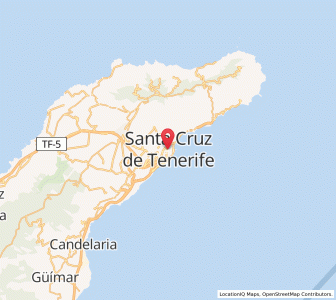 Map of Santa Cruz de Tenerife, Canary Islands