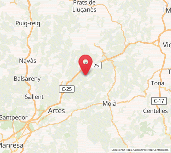 Map of Santa Maria d'Oló, Catalonia