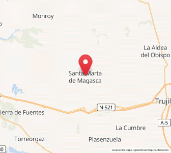 Map of Santa Marta de Magasca, Extremadura