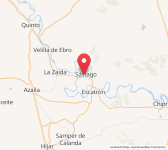 Map of Sástago, Aragon