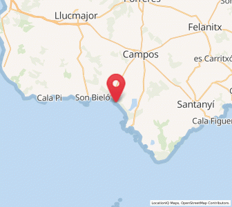 Map of Ses Covetes, Balearic Islands
