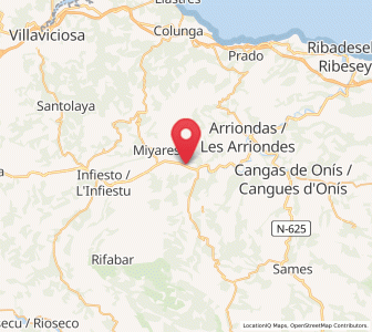 Map of Sevares, Asturias