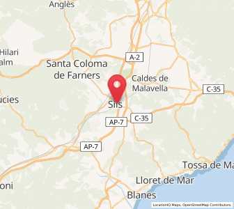 Map of Sils, Catalonia