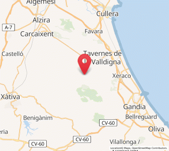 Map of Simat de la Valldigna, Valencia