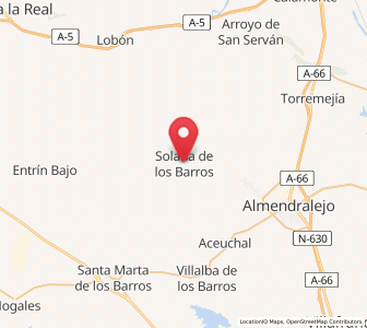 Map of Solana de los Barros, Extremadura