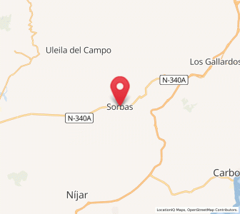 Map of Sorbas, Andalusia