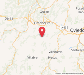 Map of Temía, Asturias